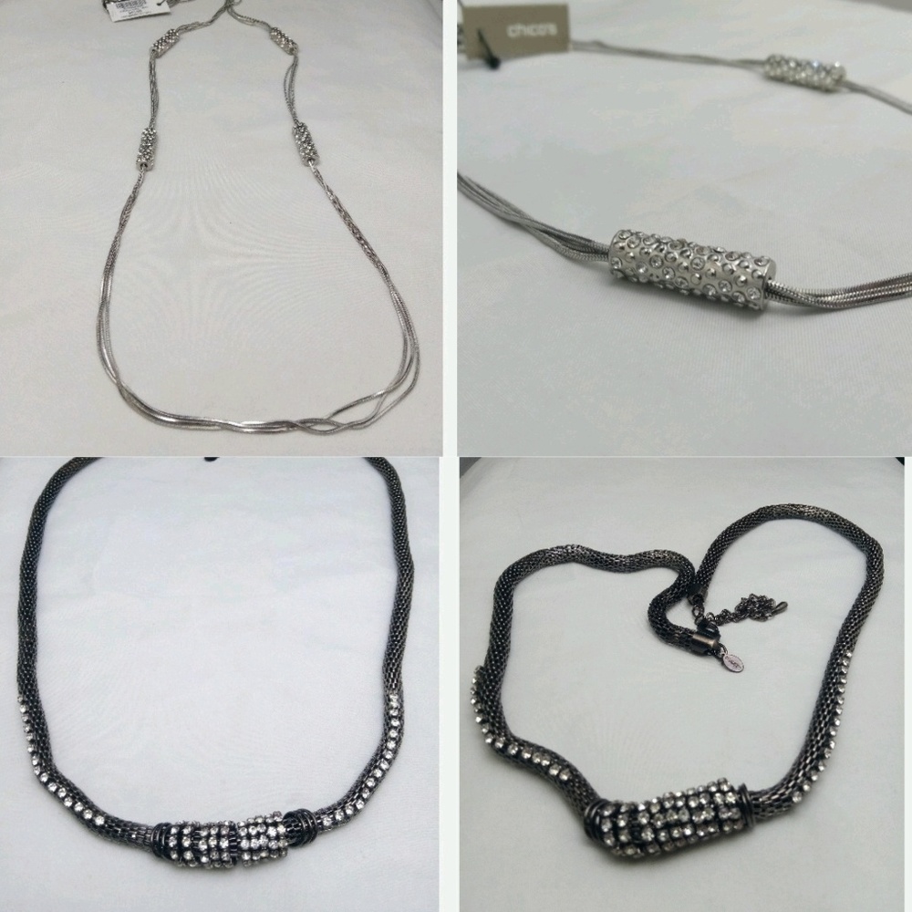 Two Chicos Clear Rhinestone Necklaces